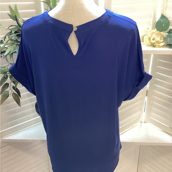 Stylish Classic 4th of July Blue Star-Patterned Women's Top - Picture 4 of 4